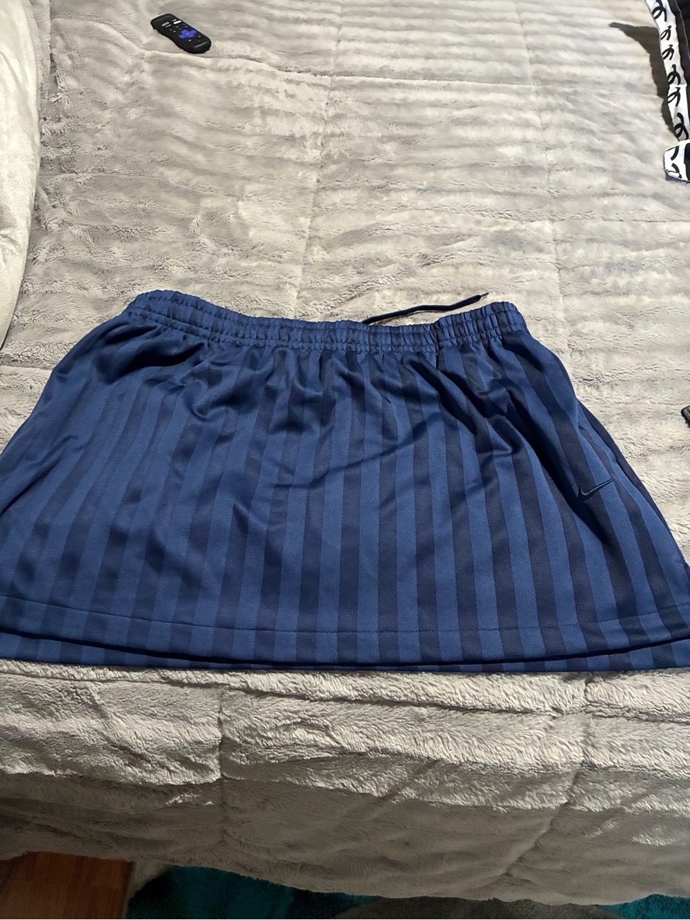 Nike Women's Dark Navy Striped Athletic Mini Skirt
